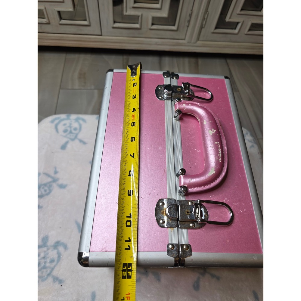 Caboodles Pink Aluminum Makeup Train Case Professional Vanity Storage Box 4 Tray - Picture 4 of 16